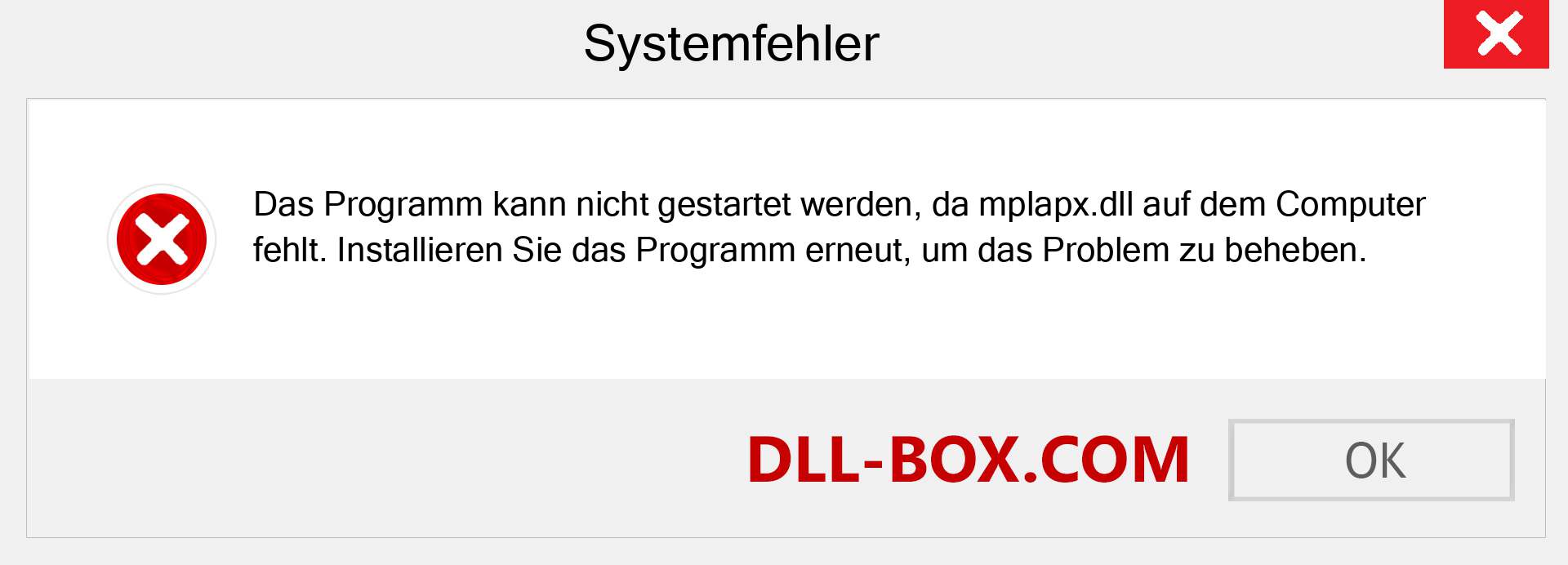 mplapx.dll-Datei fehlt?. Download für Windows 7, 8, 10 - Fix mplapx dll Missing Error unter Windows, Fotos, Bildern