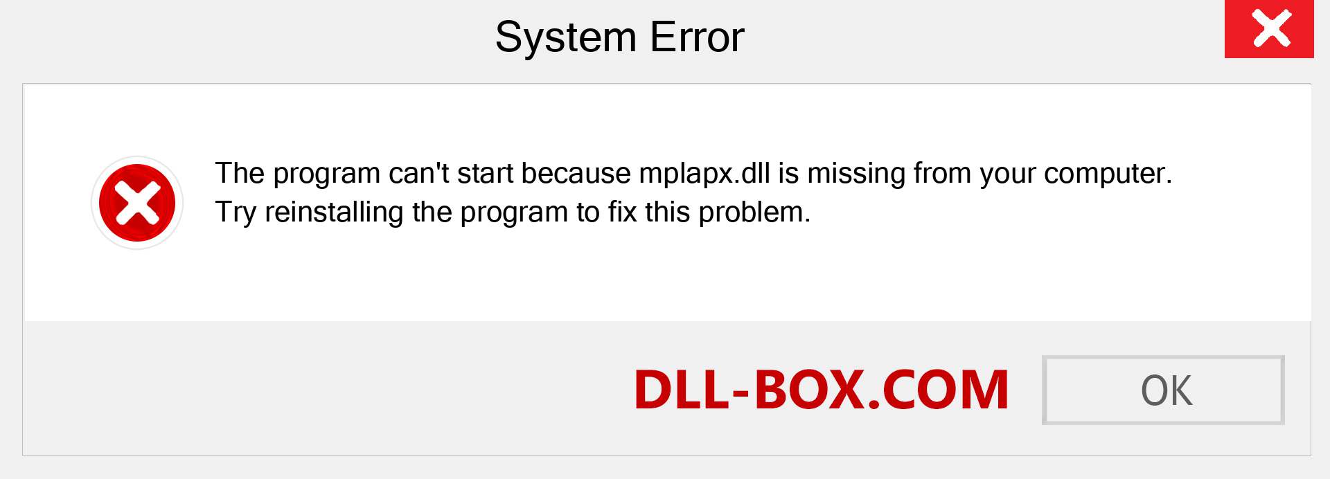  mplapx.dll file is missing?. Download for Windows 7, 8, 10 - Fix  mplapx dll Missing Error on Windows, photos, images